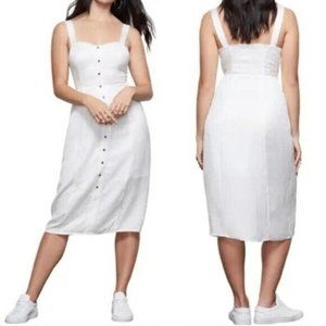 Good American Womens Size 2 The Bustier Button Down Sun Dress White GDW0023